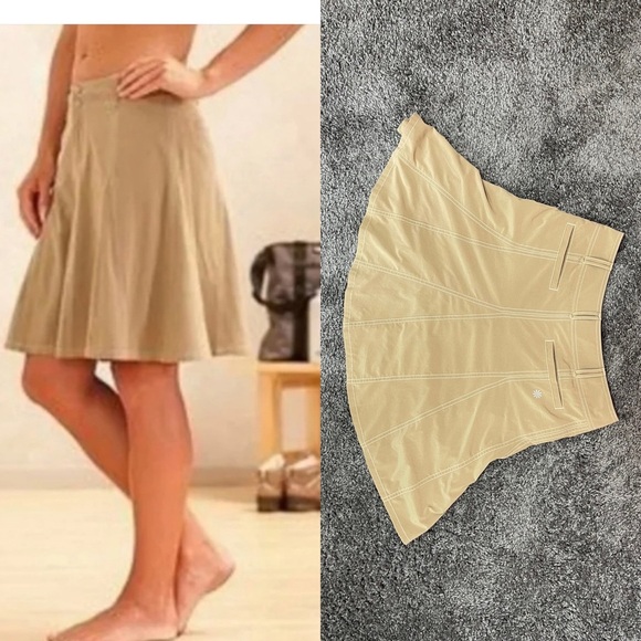 Athleta tan whatever pleated skort shorts skirt woman’s size 6 - Picture 14 of 15